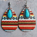 Artificial Turquoise Geometric Teardrop Earrings by Trendsi