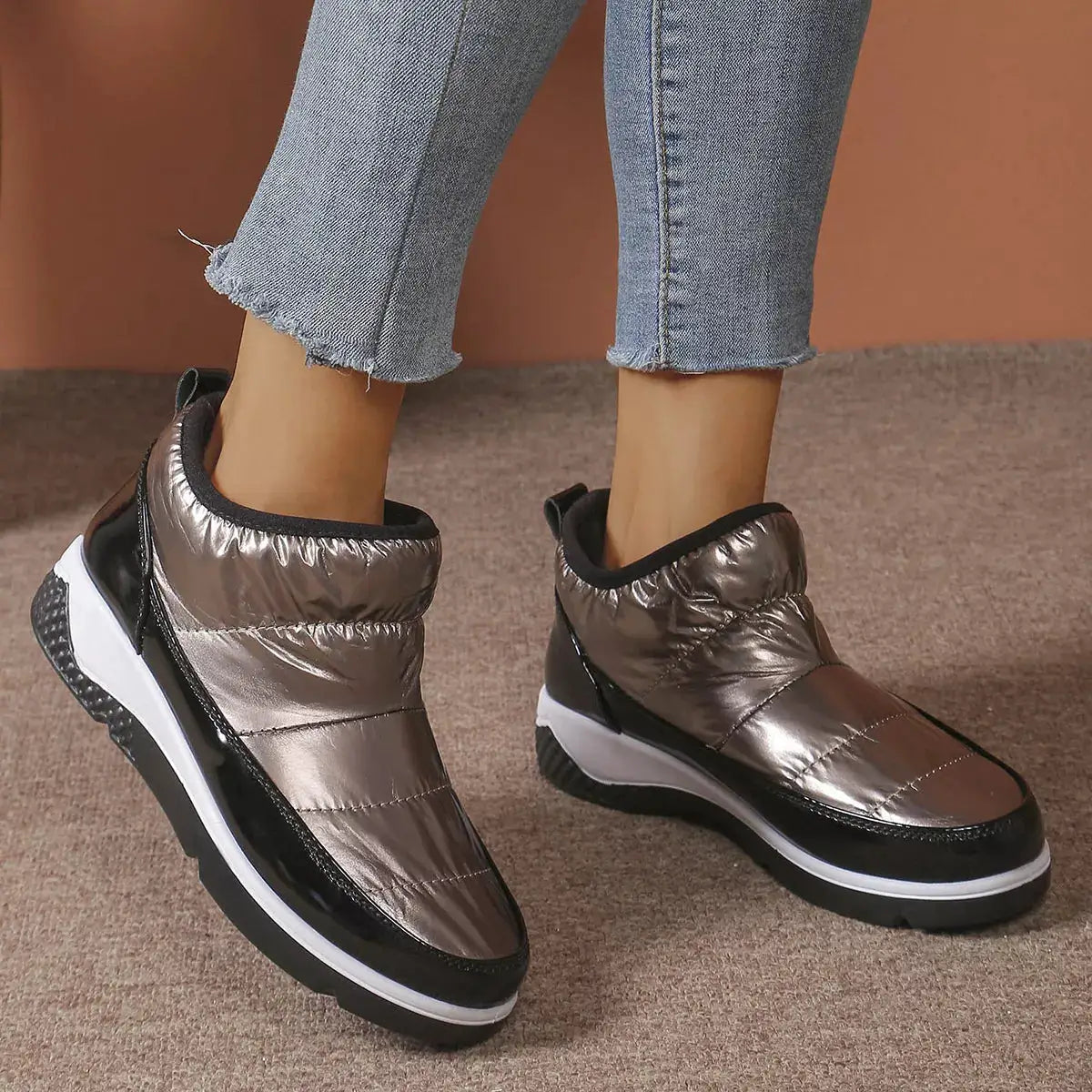 Warm Round Toe Boots by Trendsi