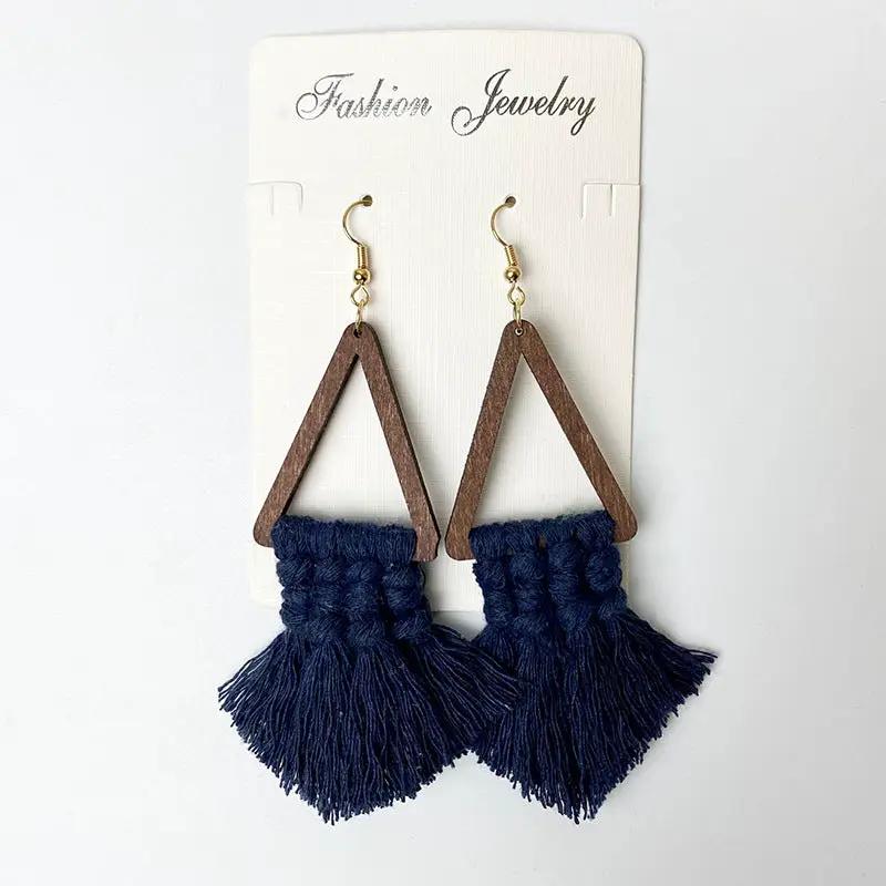 Tassel Detail Geometric Earrings by Trendsi