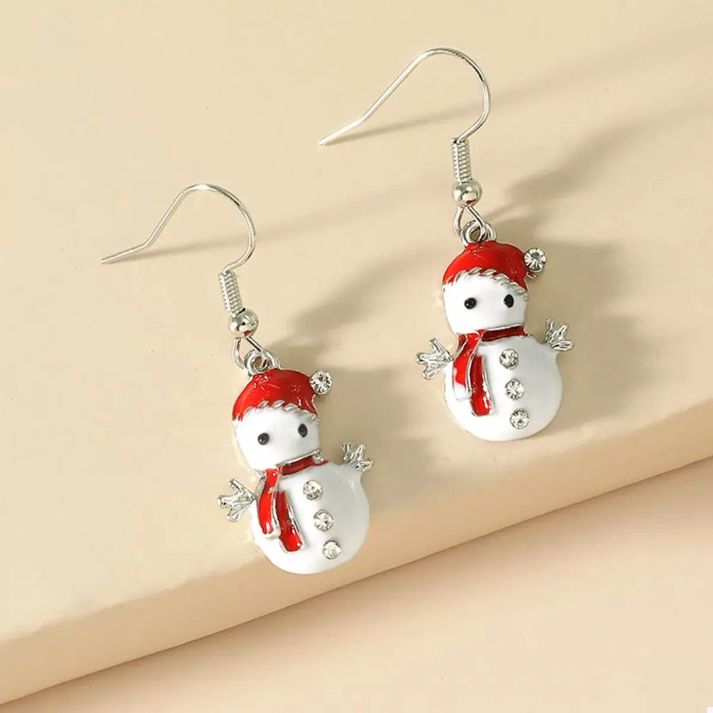 Christmas Snowman Drop Earrings by Trendsi