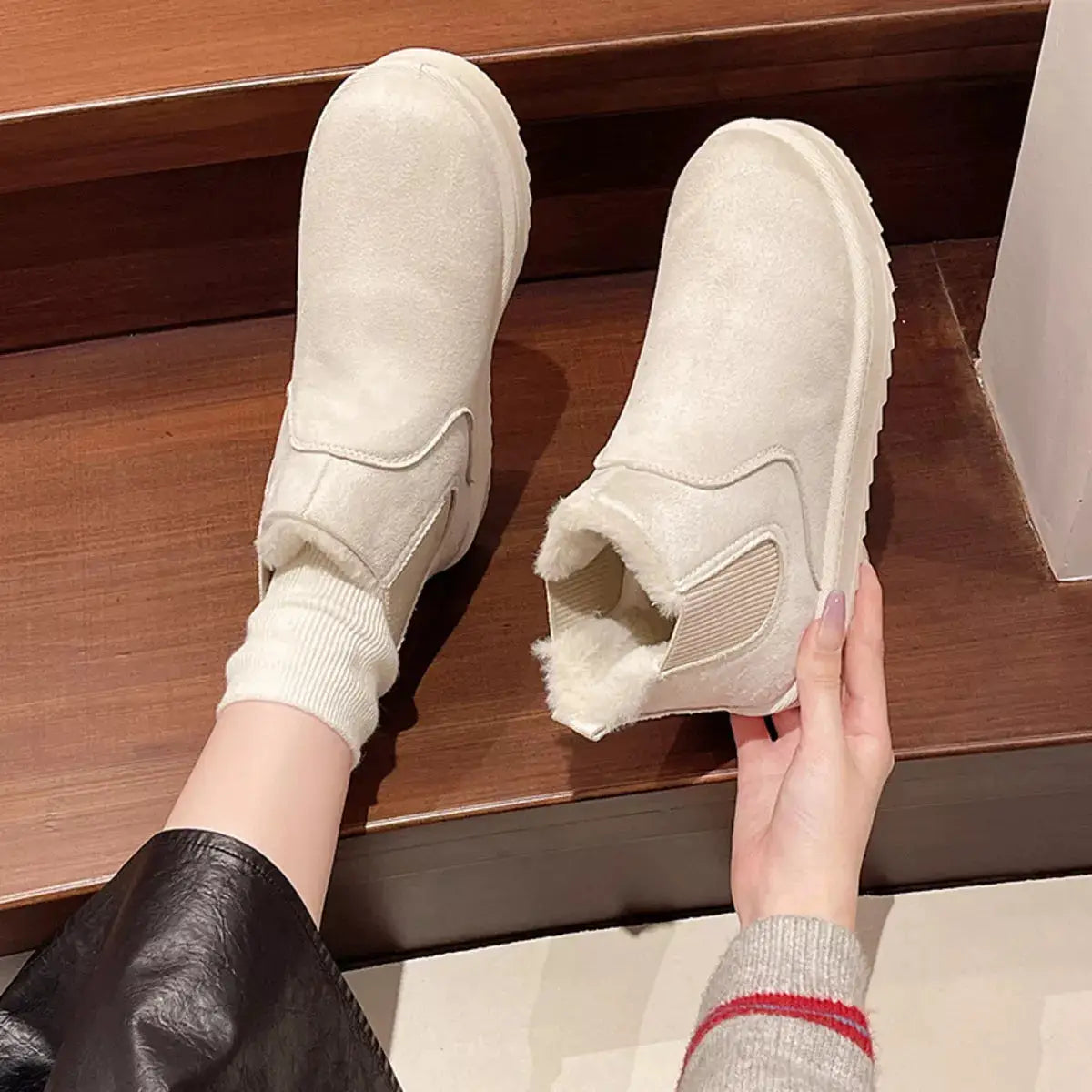 Round Toe Platform Boots by Trendsi