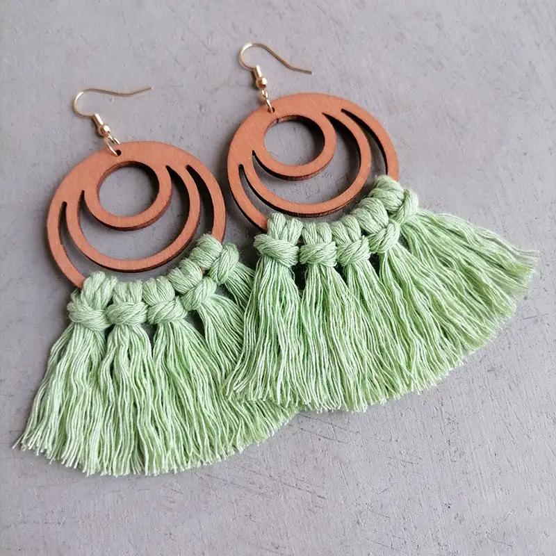 Tassel Detail Geometric Earrings by Trendsi