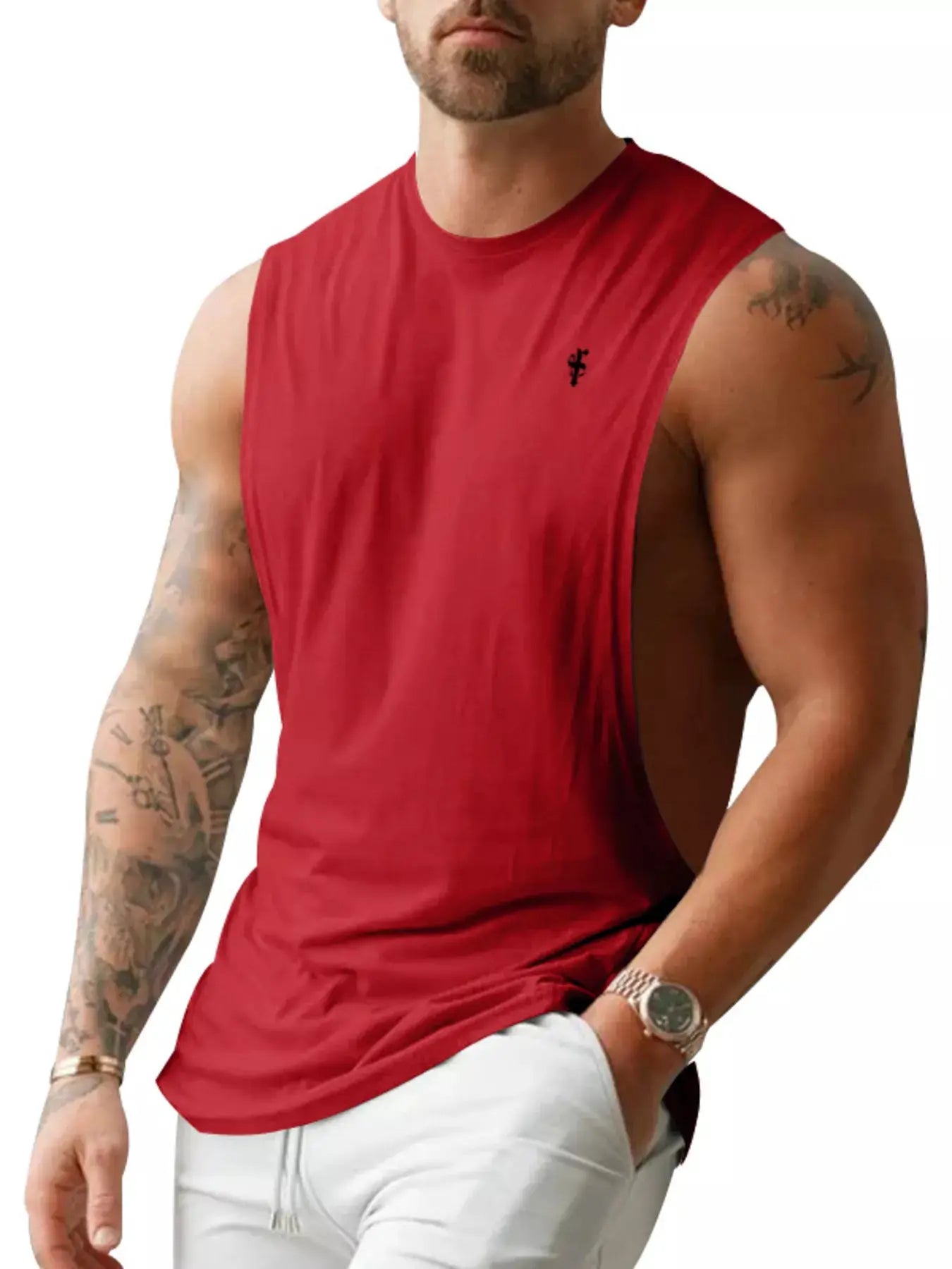Men's Full Size Round Neck Tank Top Plus Size by Trendsi