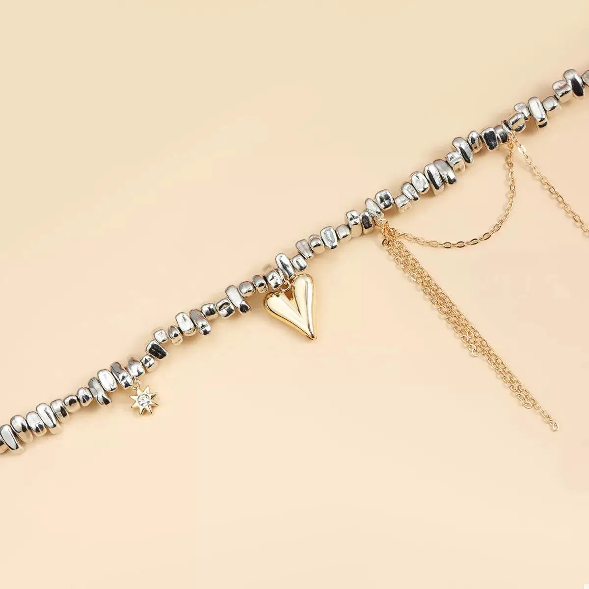 Silver-Plated Heart Necklace by Trendsi