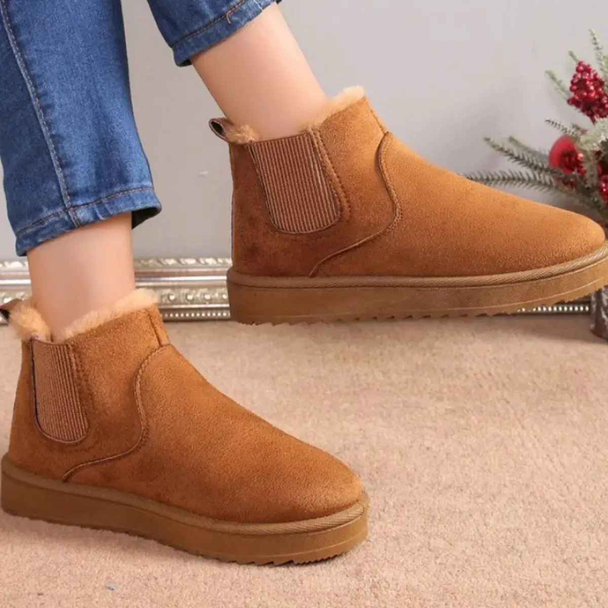 Round Toe Platform Boots by Trendsi