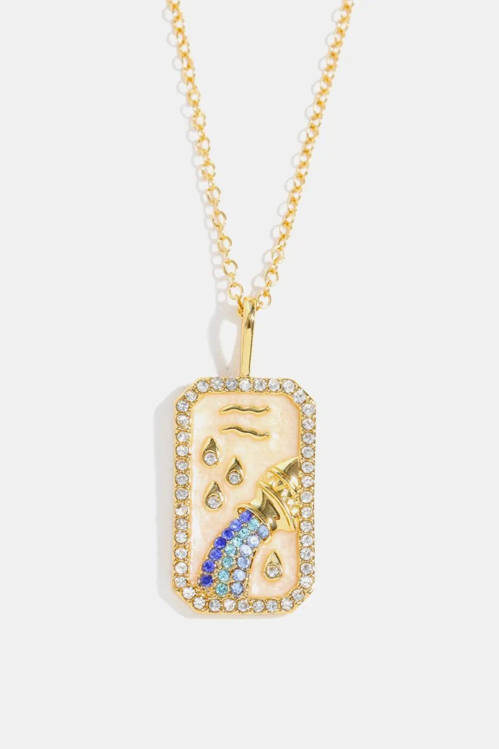 Rhinestone Constellation Pendant Copper Necklace by Trendsi