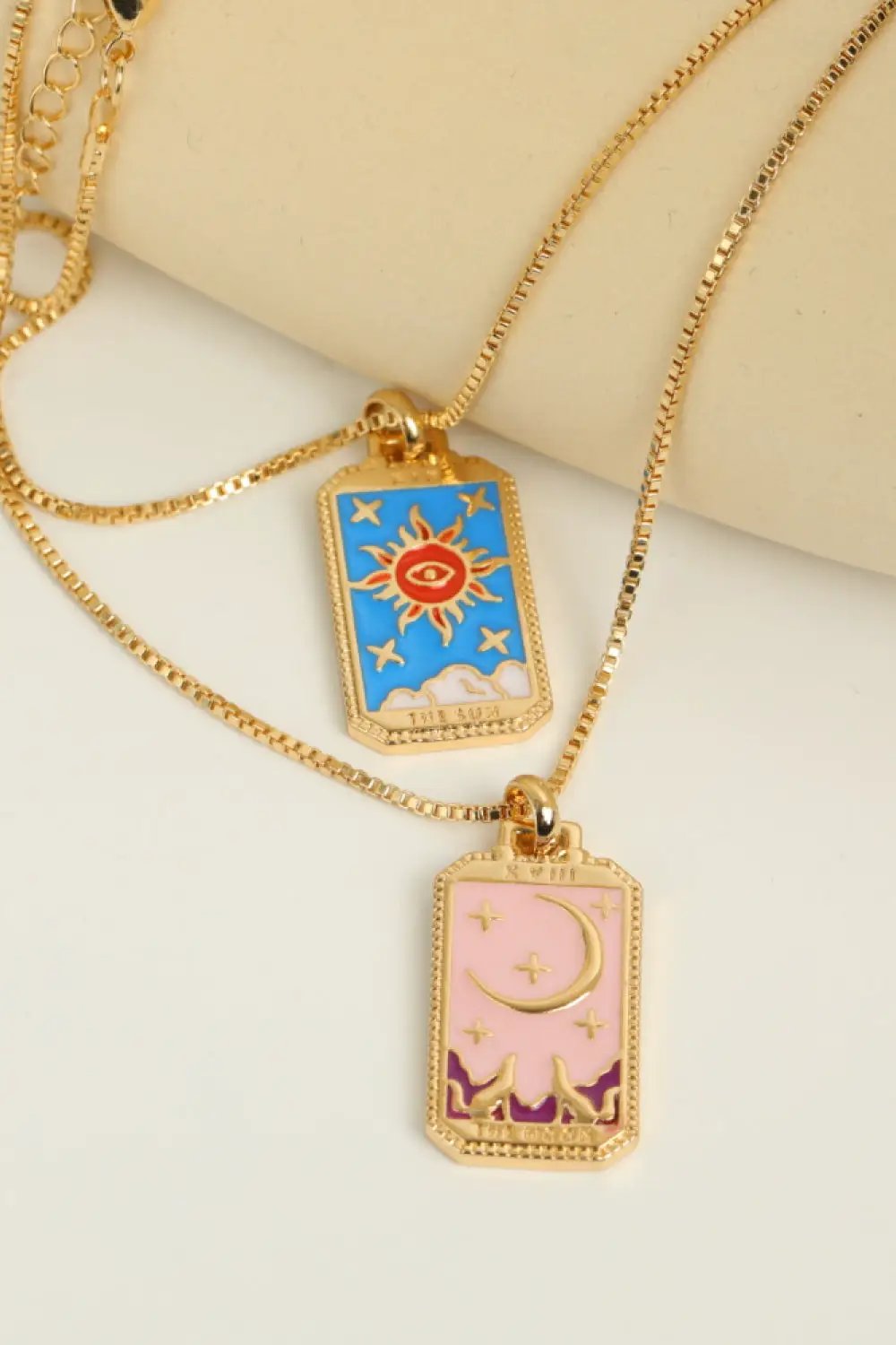 Tarot Card Pendant Copper Necklace by Trendsi