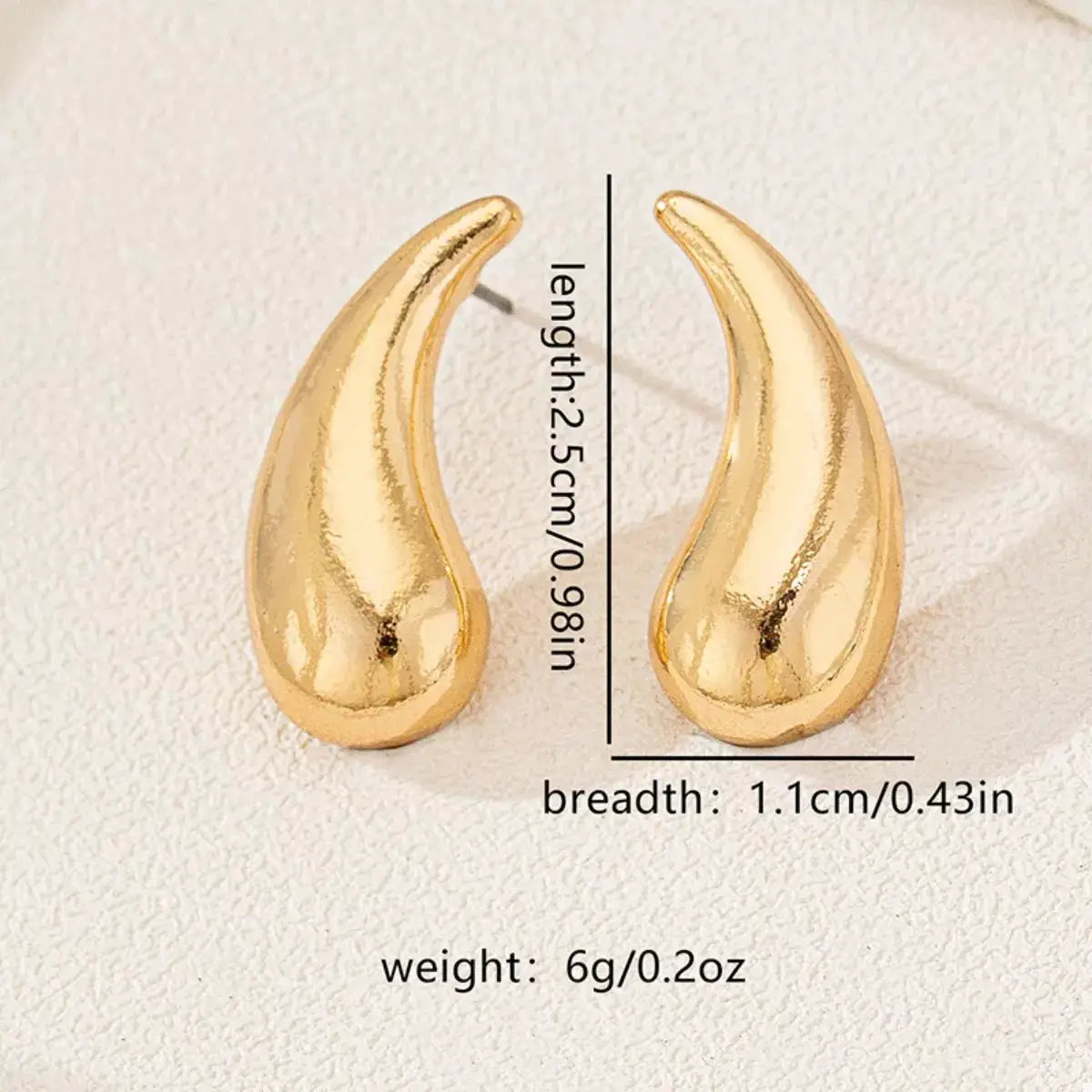 Curved Teardrop Stud Earrings by Trendsi