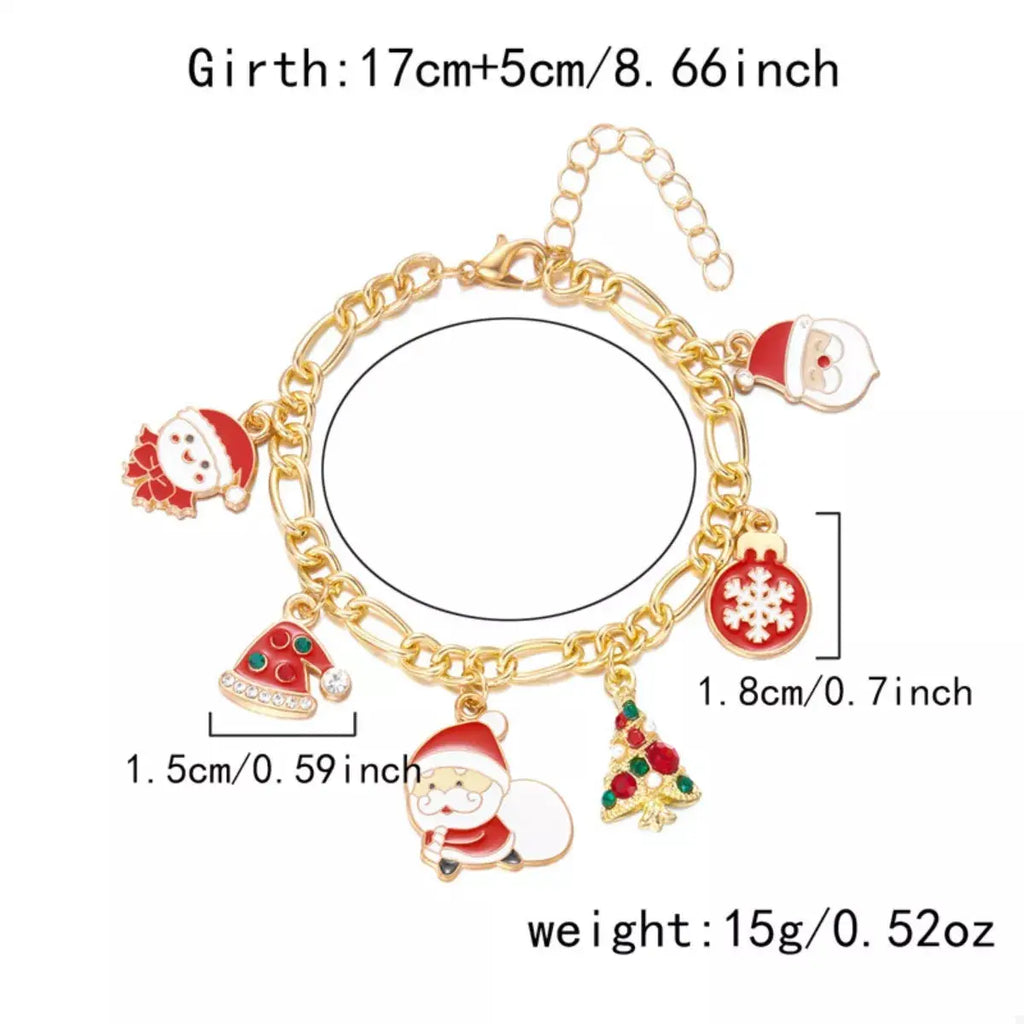 Christmas 18K Gold-Plated Charm Bracelet by Trendsi