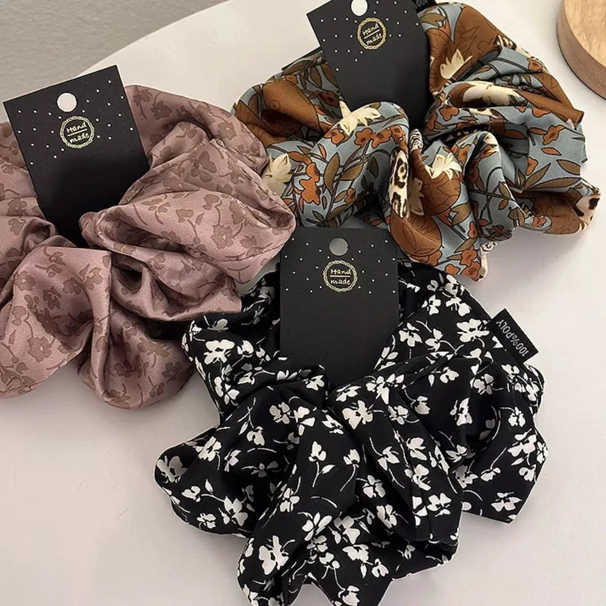 3-Piece Floral Print Hair Scrunchies Set by Trendsi