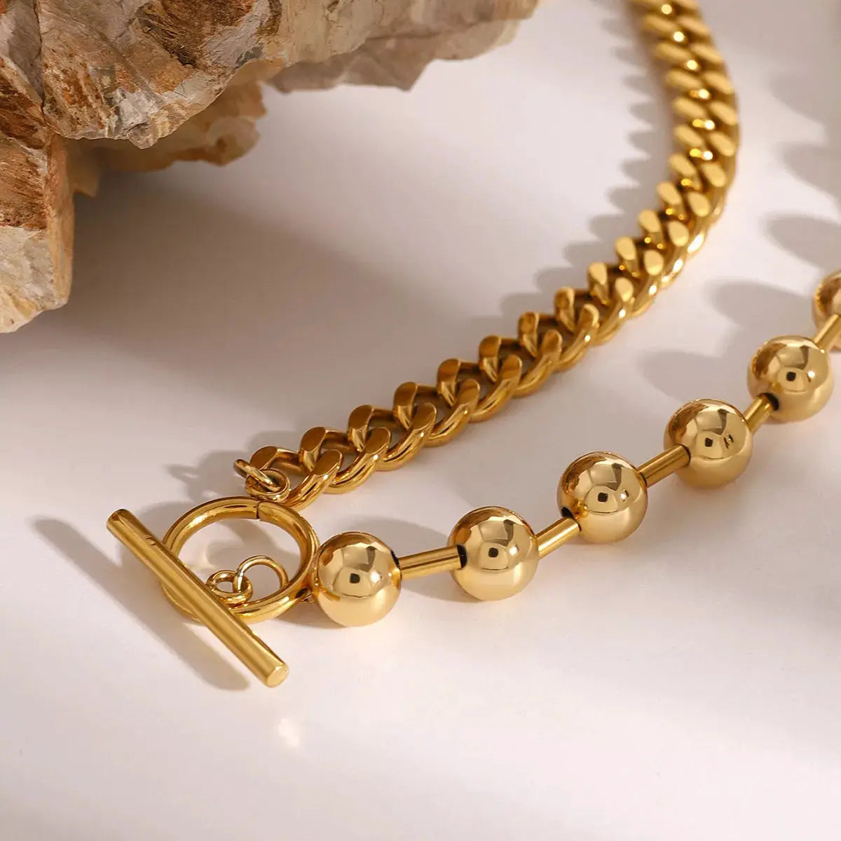 18K Gold-Plated Toggle Clasp Necklace by Trendsi