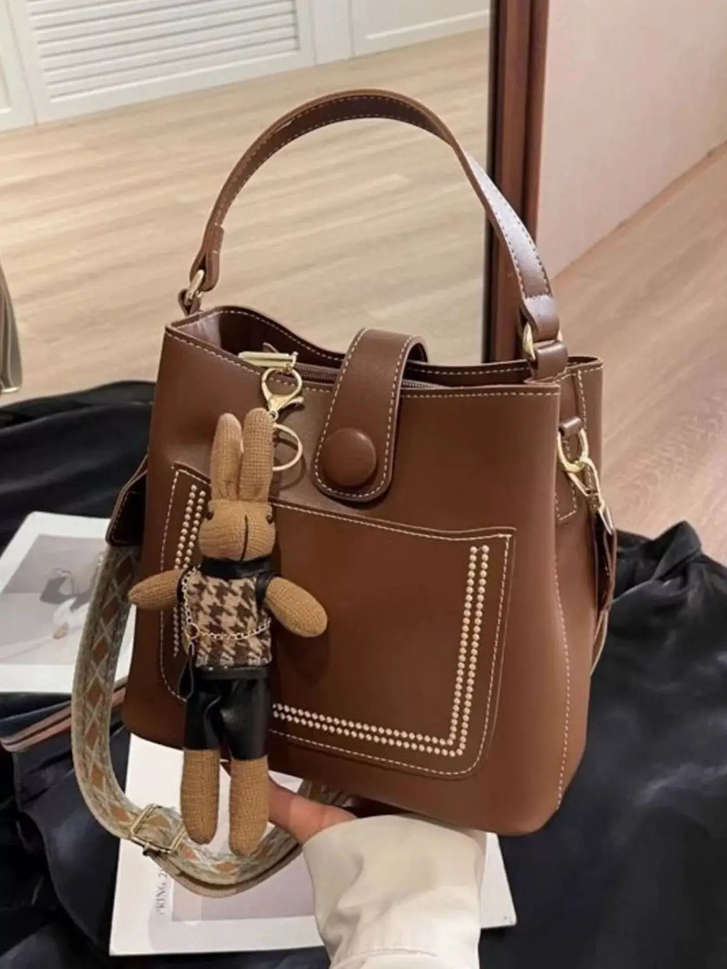 Bucket Crossbody Bag with Wide Strap by Trendsi