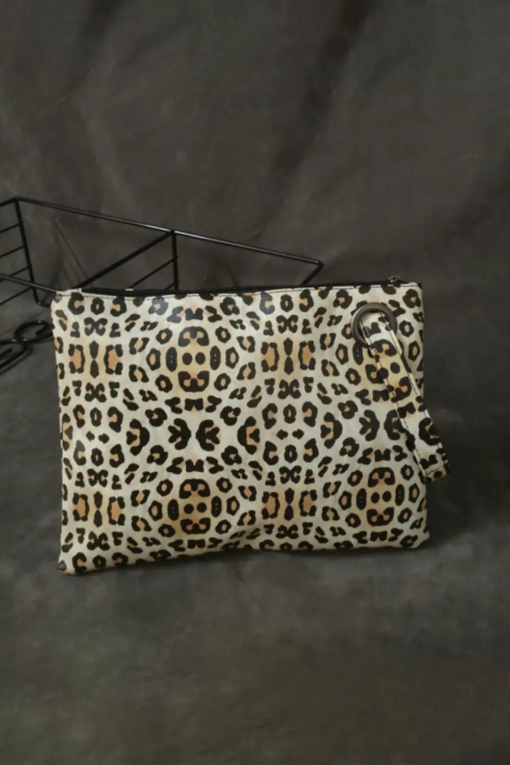 Leopard PU Leather Clutch by Trendsi