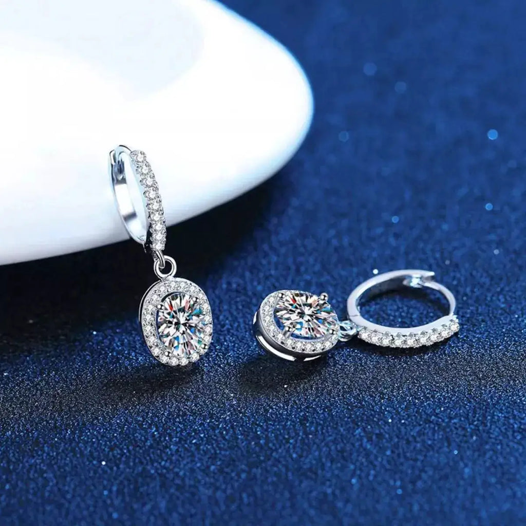 1 Carat Moissanite 925 Sterling Silver Drop Earrings by Trendsi