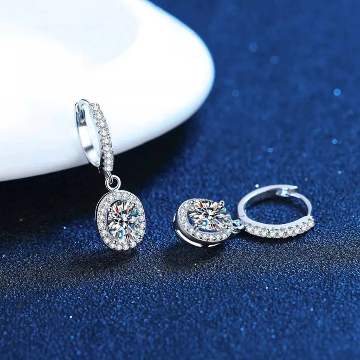 1 Carat Moissanite 925 Sterling Silver Drop Earrings by Trendsi