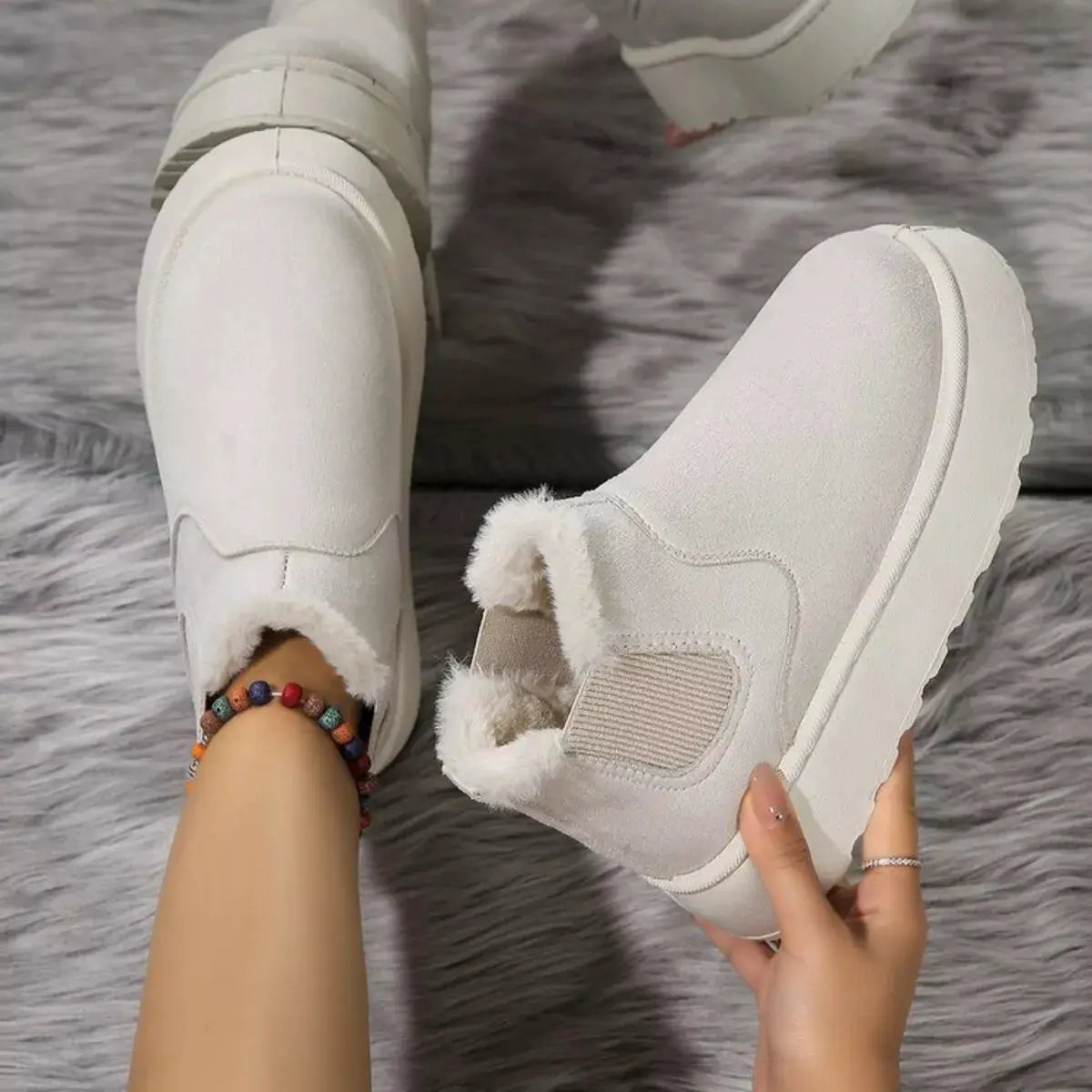 Round Toe Platform Ankle Boots by Trendsi