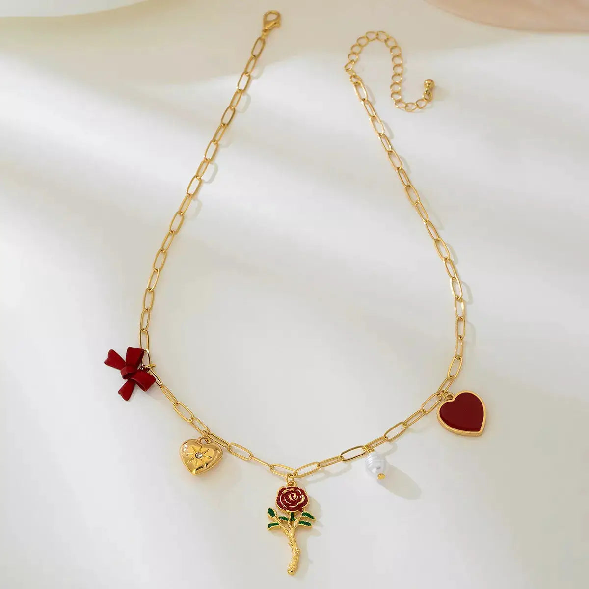 18K Gold-Plated Alloy Chain Necklace with Pendant by Trendsi
