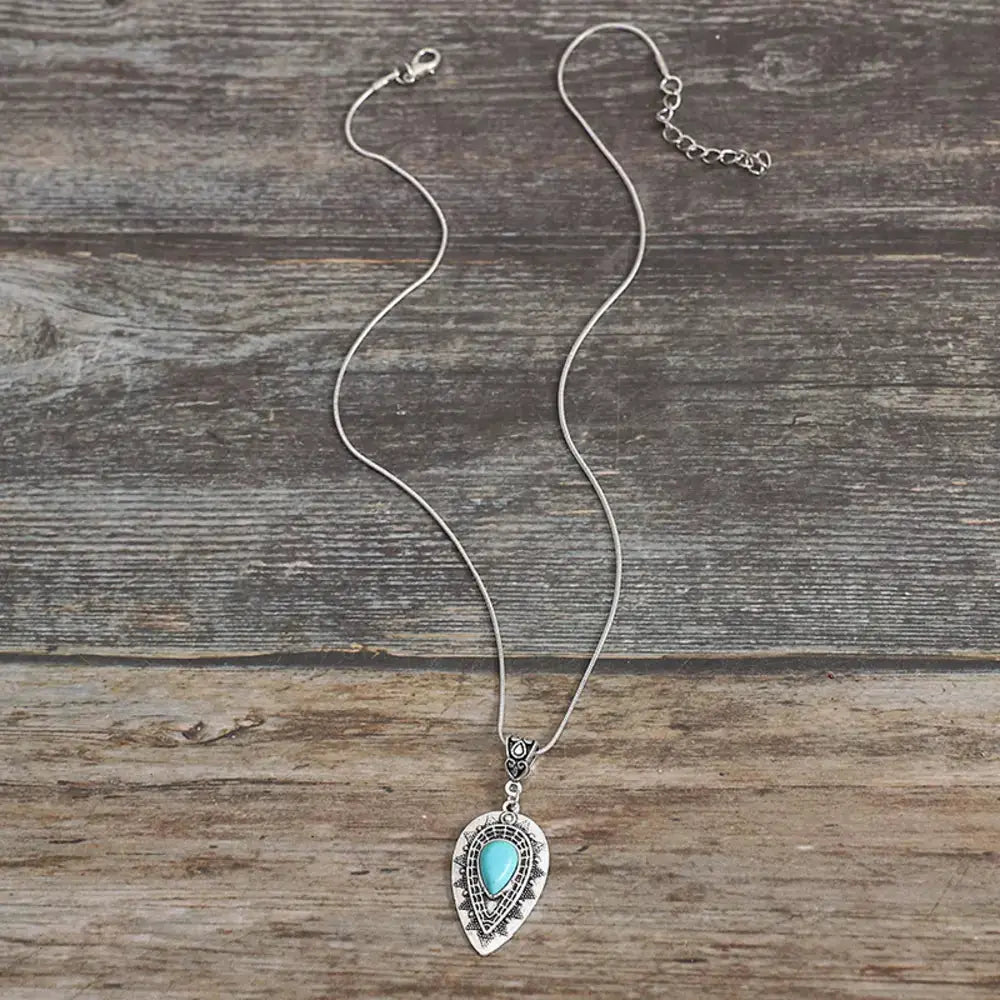Geometric Alloy Pendant Necklace by Trendsi
