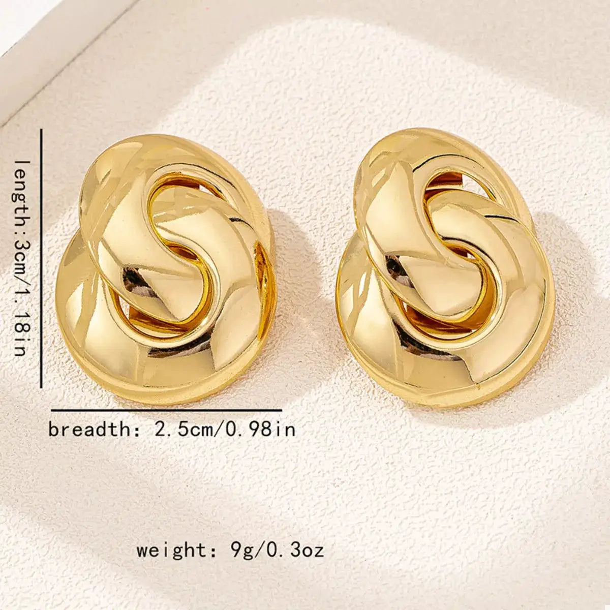 Chunky Knot Stud Earrings by Trendsi