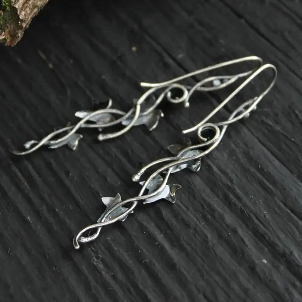 Ivy Leaf Alloy Dangle Earrings by Trendsi