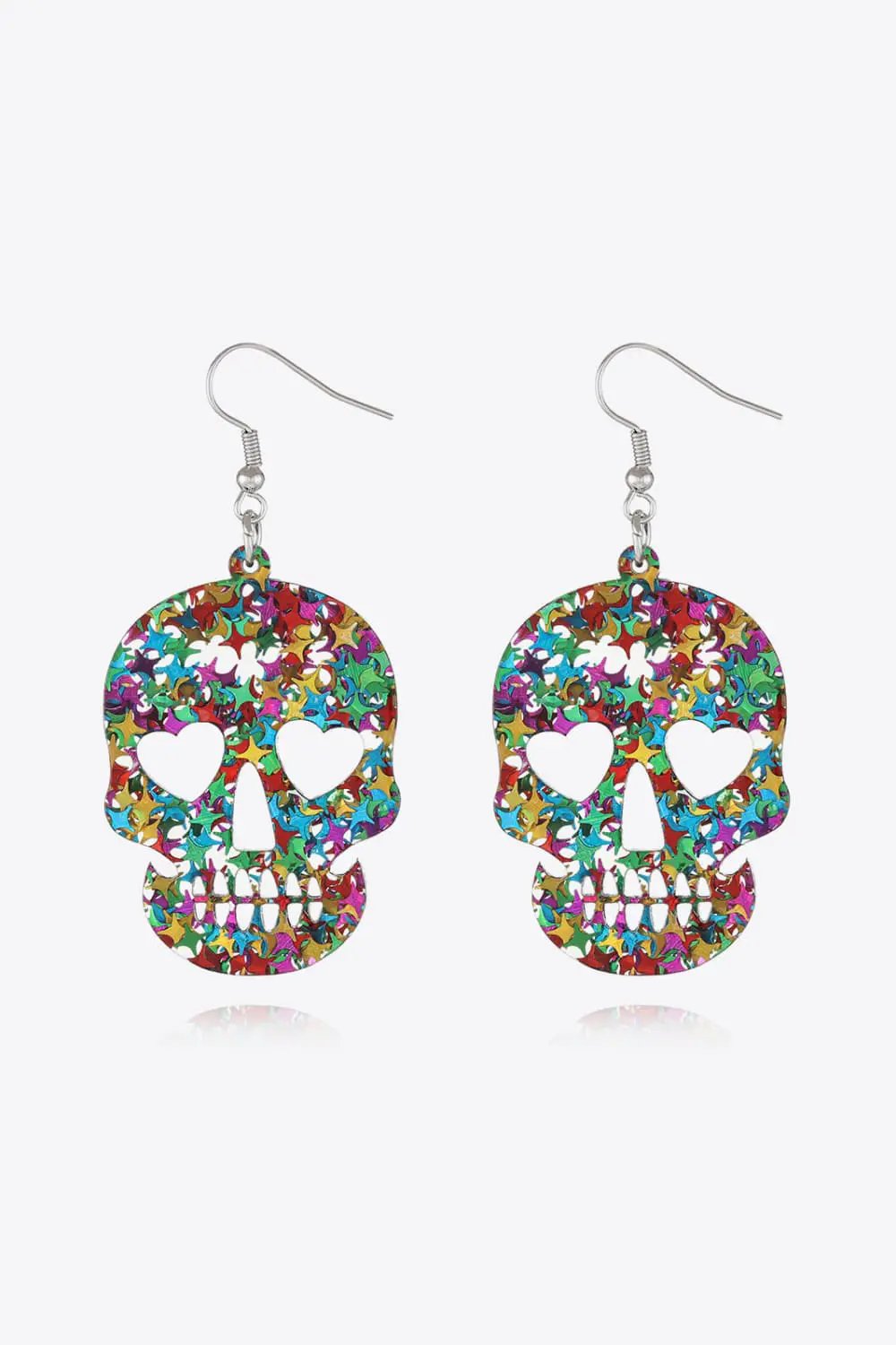 Acrylic Skull Drop Earrings by Trendsi