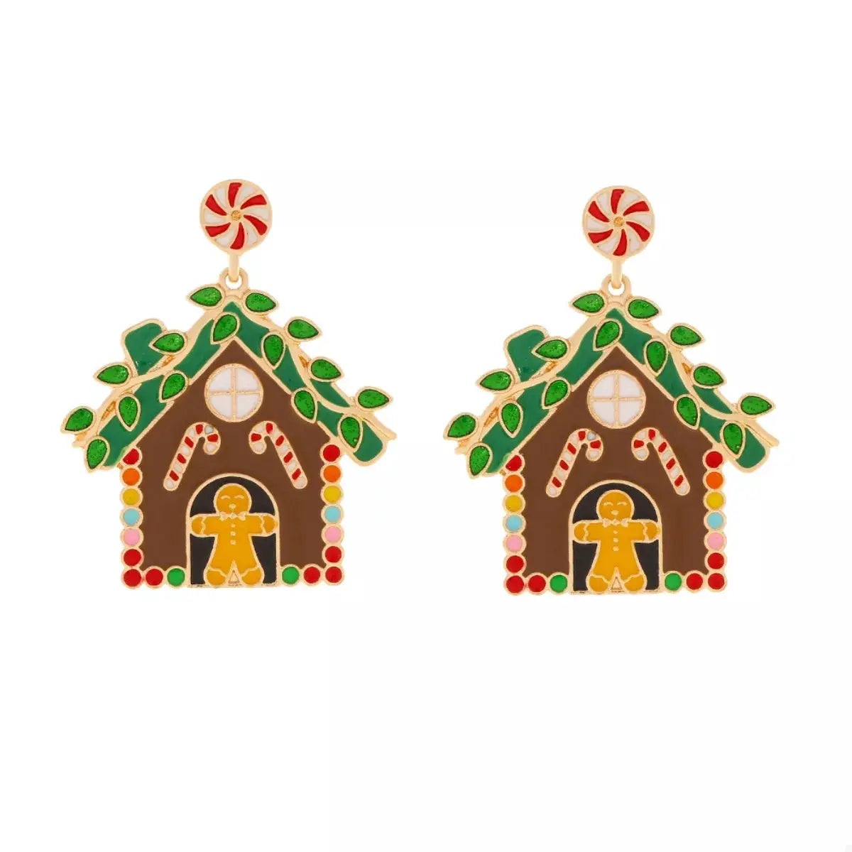 Christmas Gingerbread House Dangle Earrings by Trendsi