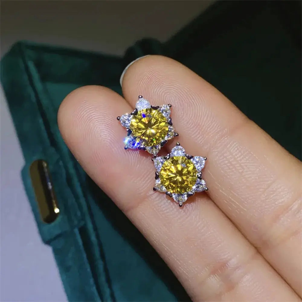2 Carat Moissanite 925 Sterling Silver Stud Earrings by Trendsi