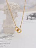 18K Gold-Plated Titanium Steel Hoop Pendant Necklace by Trendsi