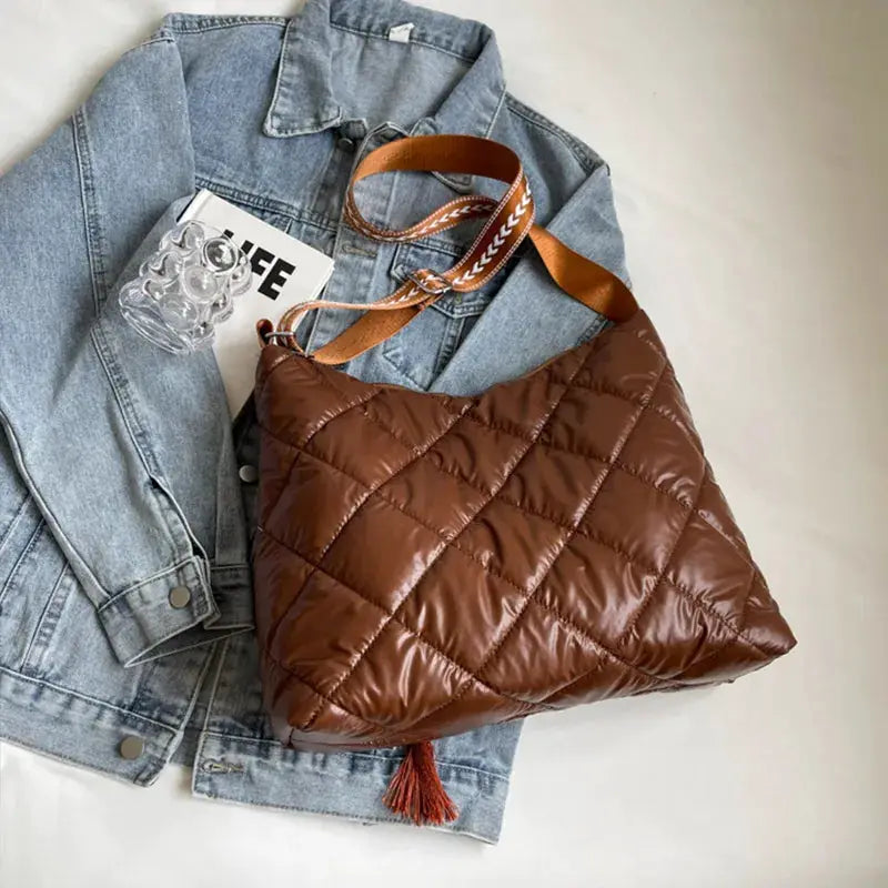 Quilted Nylon Travel Bag by Trendsi