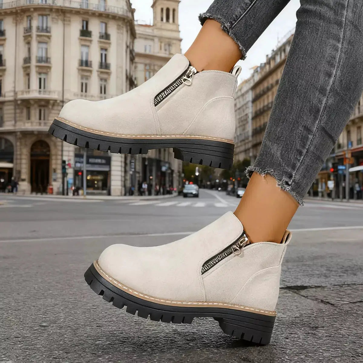 Round Toe Platform Boots by Trendsi