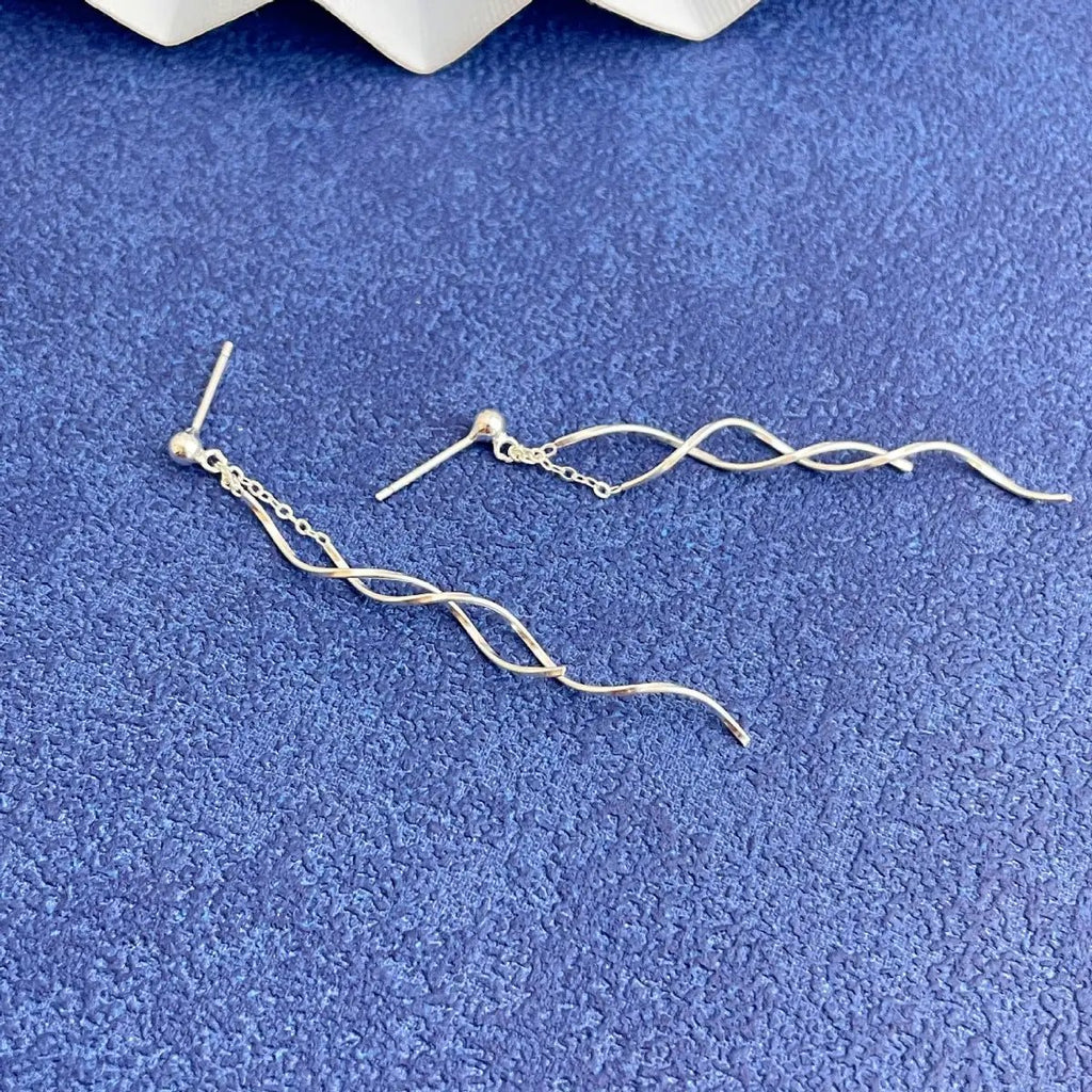 925 Sterling Silver Wave Earrings by Trendsi