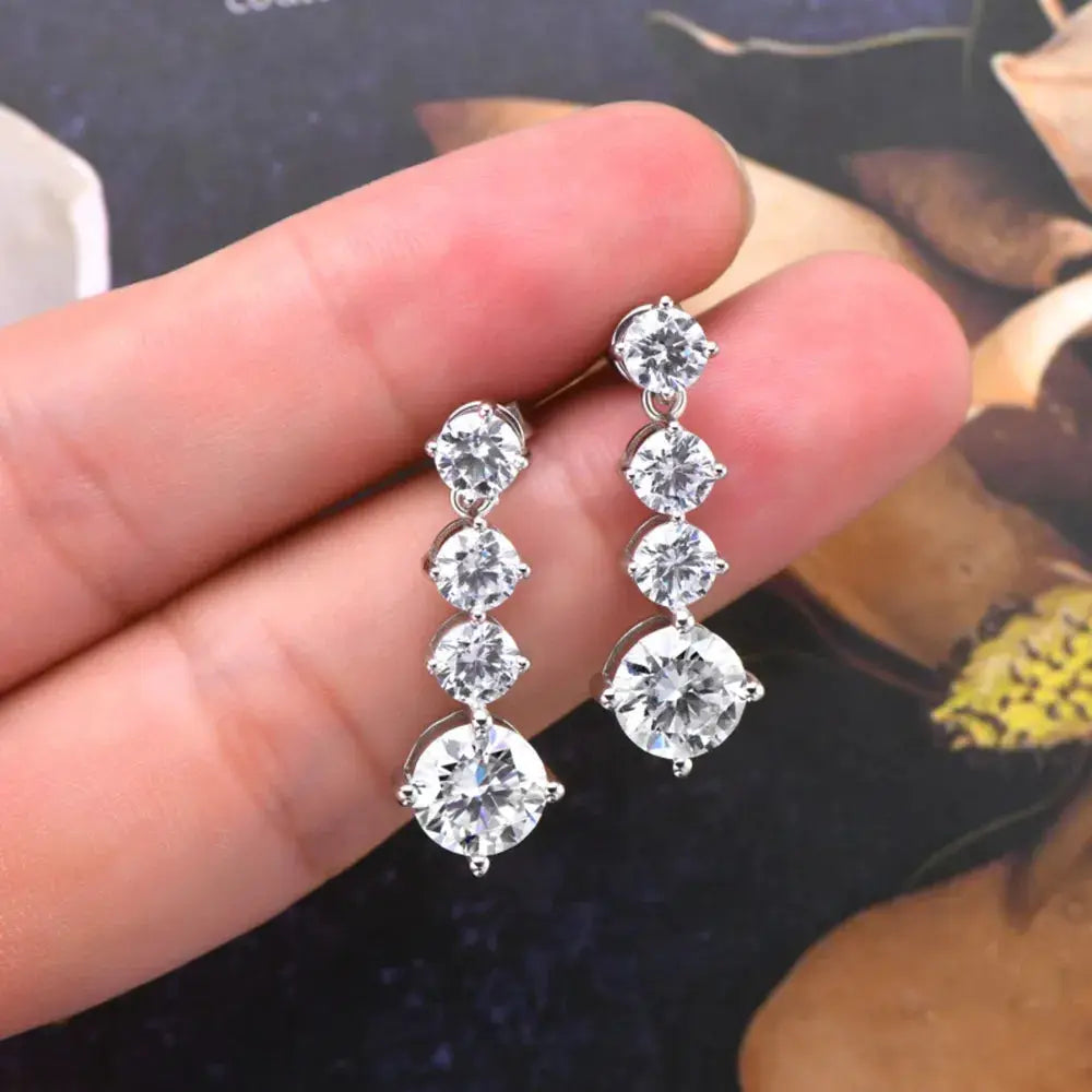 4 Carat Moissanite 925 Sterling Silver Earrings by Trendsi