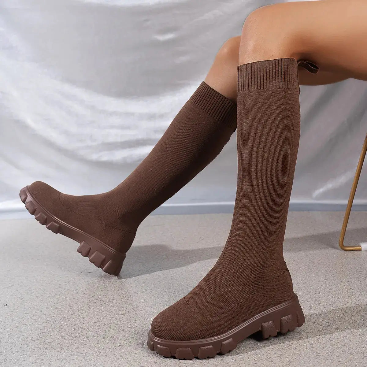 Round Toe Platform Boots by Trendsi