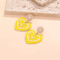Heart Dangle Earrings with Pearl Accent by Trendsi
