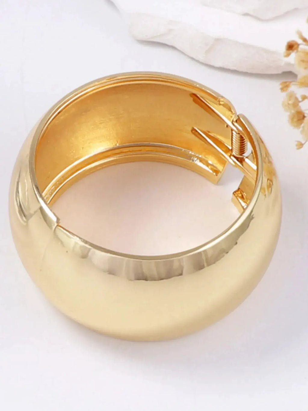 Zinc Alloy Wide Band Cuff Bracelet by Trendsi