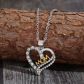 Alloy Inlaid Zircon Heart Pendant Necklace by Trendsi