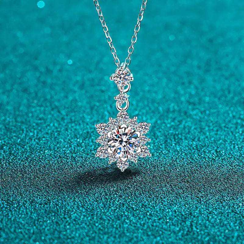 1 Carat Moissanite Zircon 925 Sterling Silver Necklace by Trendsi