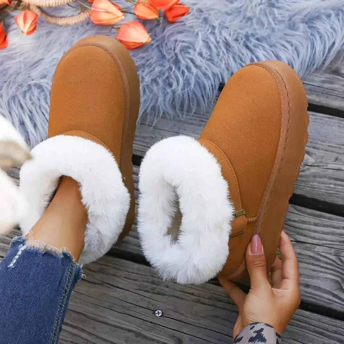 Round Toe Platform Boots by Trendsi