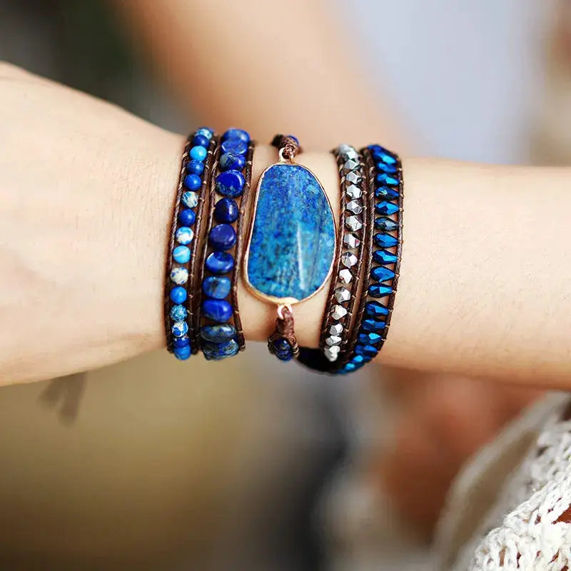 Alloy Bead Braided Bracelet by Trendsi
