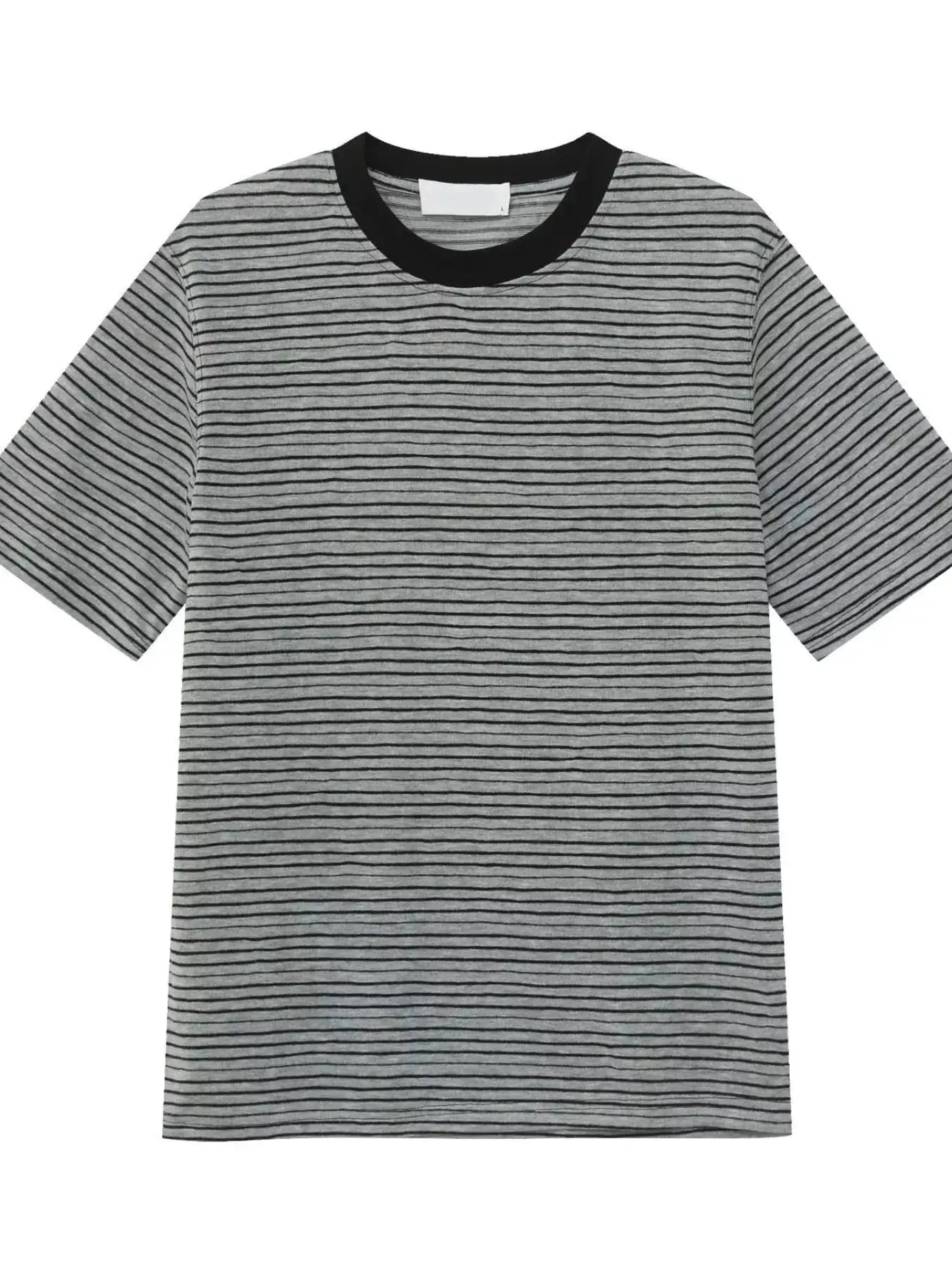 Men's Striped Crew Neck T-Shirt by Trendsi
