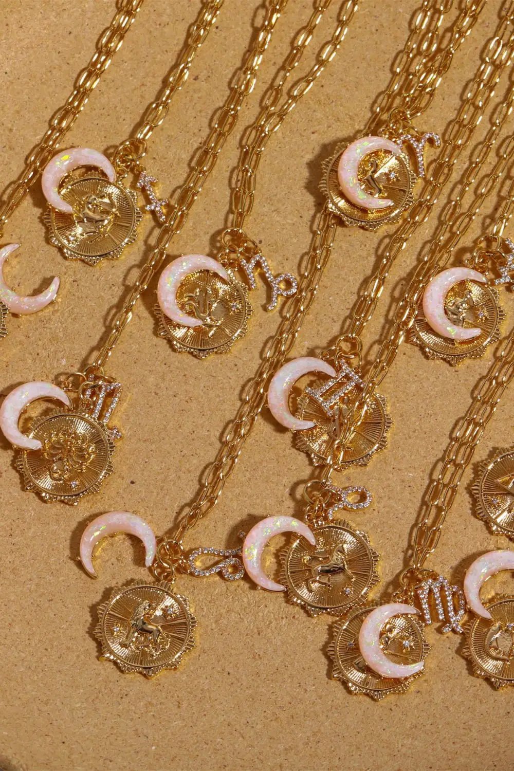 Constellation and Moon Pendant Copper Necklace by Trendsi