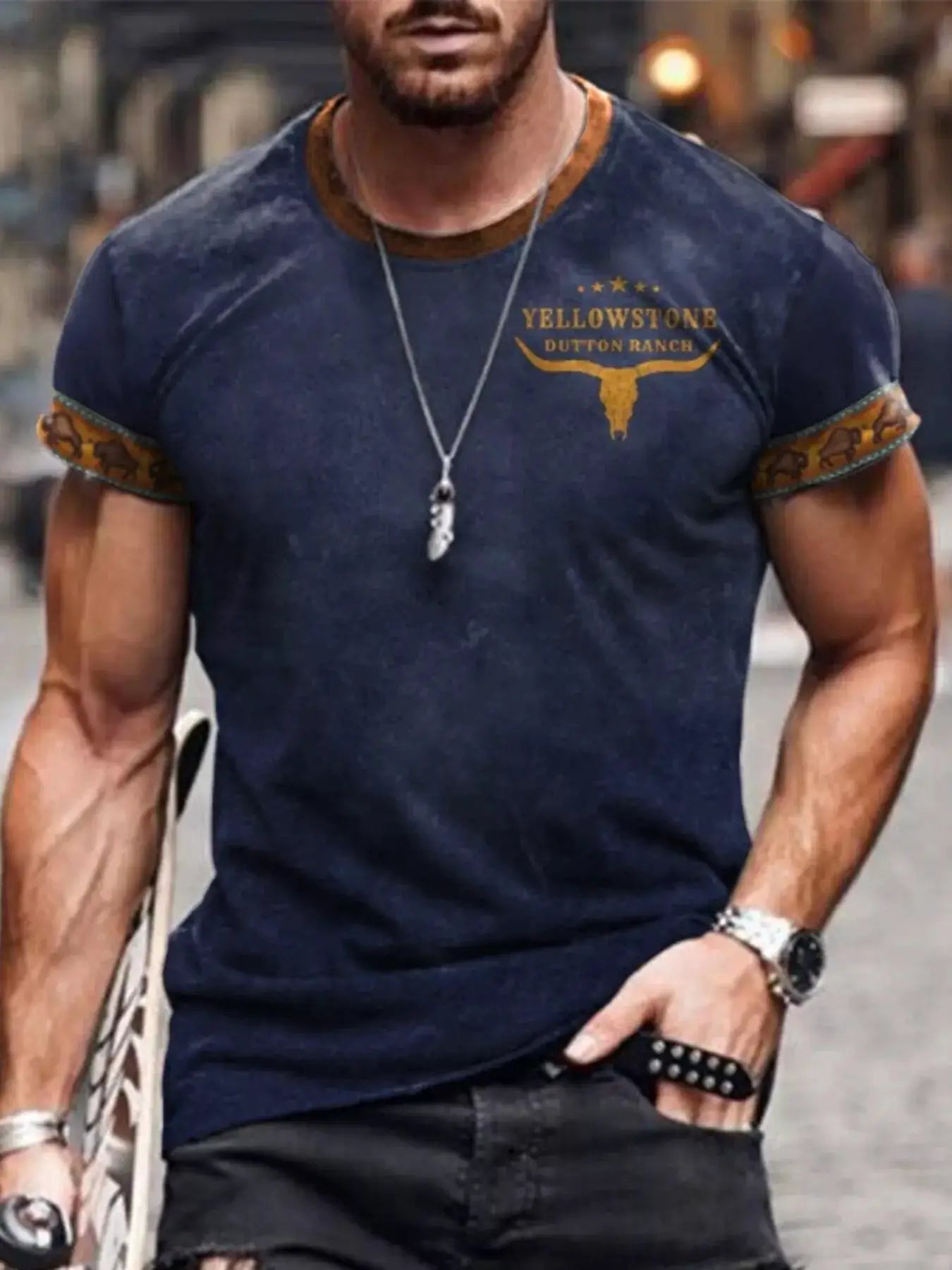Men's Full Size Round Neck Short Sleeve T-Shirt Plus Size by Trendsi