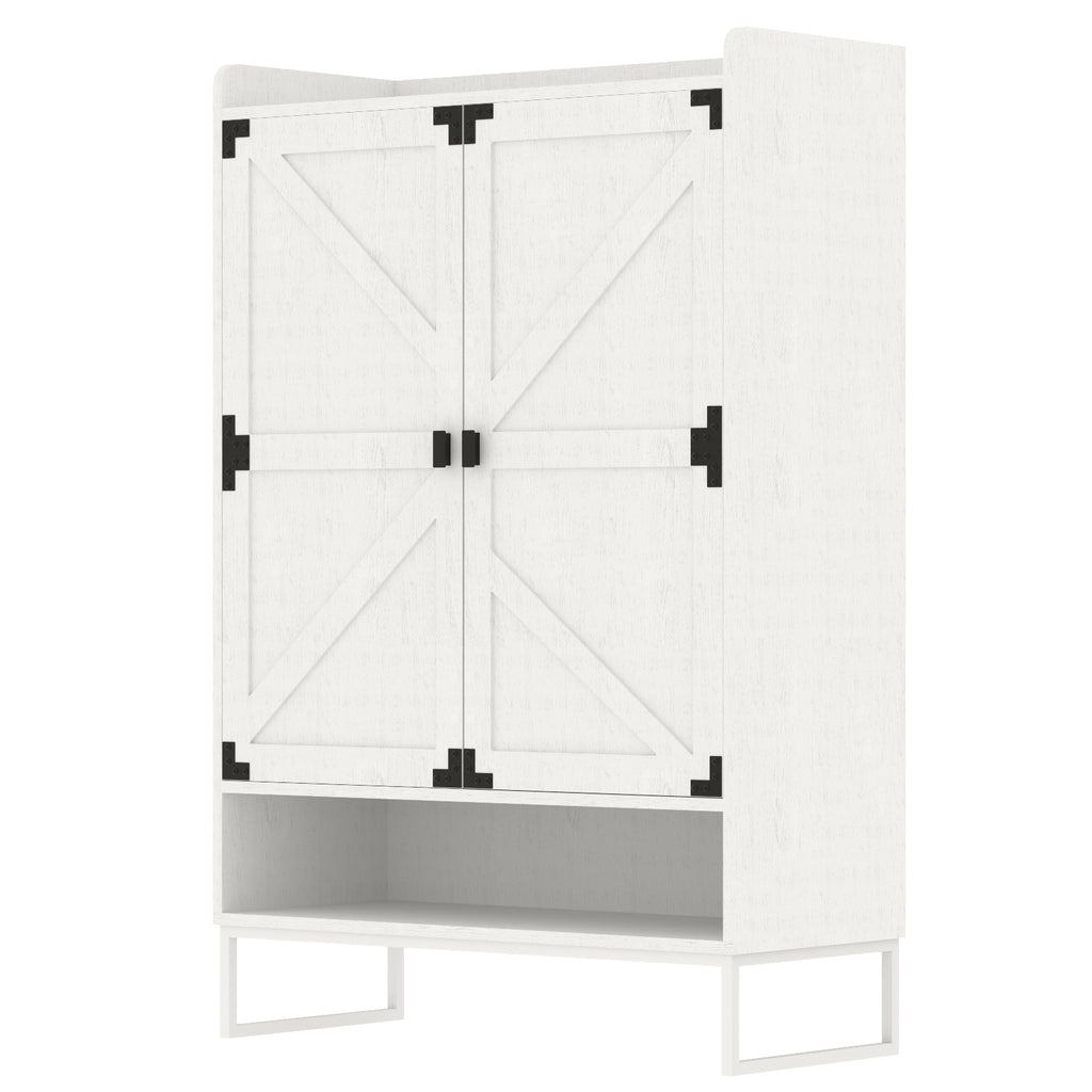 Shoe Cabinet with Doors, 6-Tier Shoe Storage Cabinet with Adjustable Shelves, Wooden Shoes Rack Shoe Storage Organizer