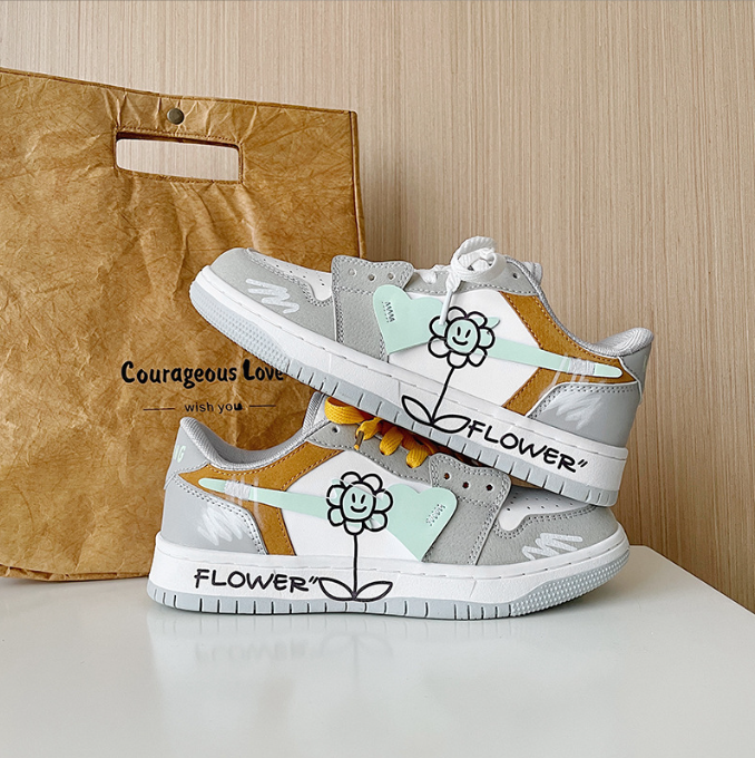 New Board Shoes Ins Fashion Shoes Men Shoes New Original niche Sunflower Lovers Sports Skateboarding Shoe Trend