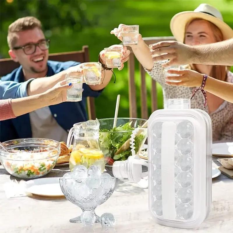 2-in-1 Portable Folding Ice Ball Maker Bottle, Silicone Freezer Ice Mold & Water Bottle for Cocktails, Travel, Gym by eprolo