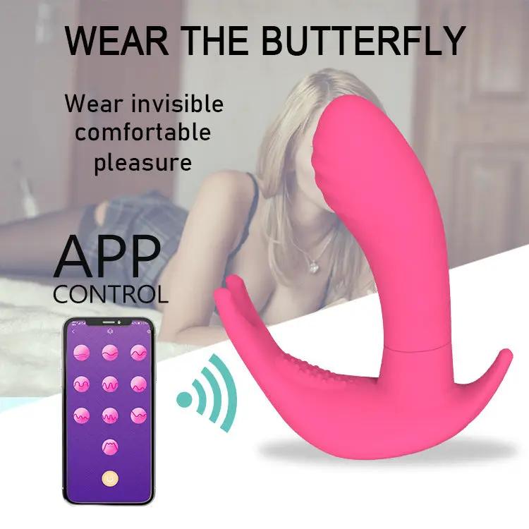 The APP Newly Equipped With Butterfly Sex Appeal Female Vibrating Massage Appliance Adult Couple's Warming Sex Appliance by eprolo