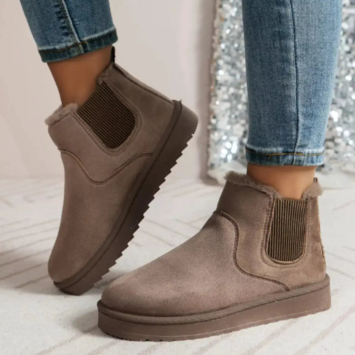 Round Toe Platform Boots by Trendsi