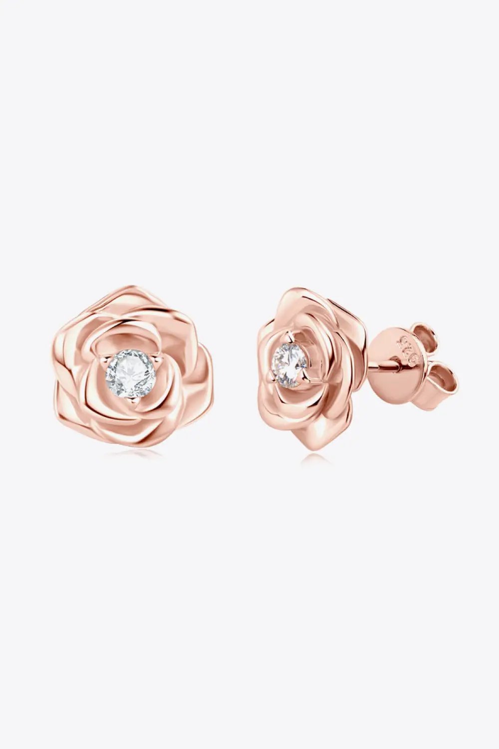 Adored Moissanite Flower 925 Sterling Silver Earrings by Trendsi