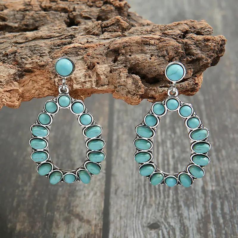 Artificial Turquoise Earrings by Trendsi