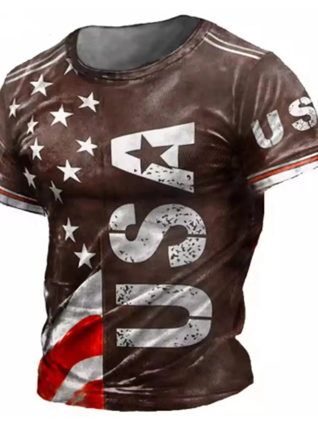 Men's Full Size USA Flag Print T-Shirt Plus Size by Trendsi